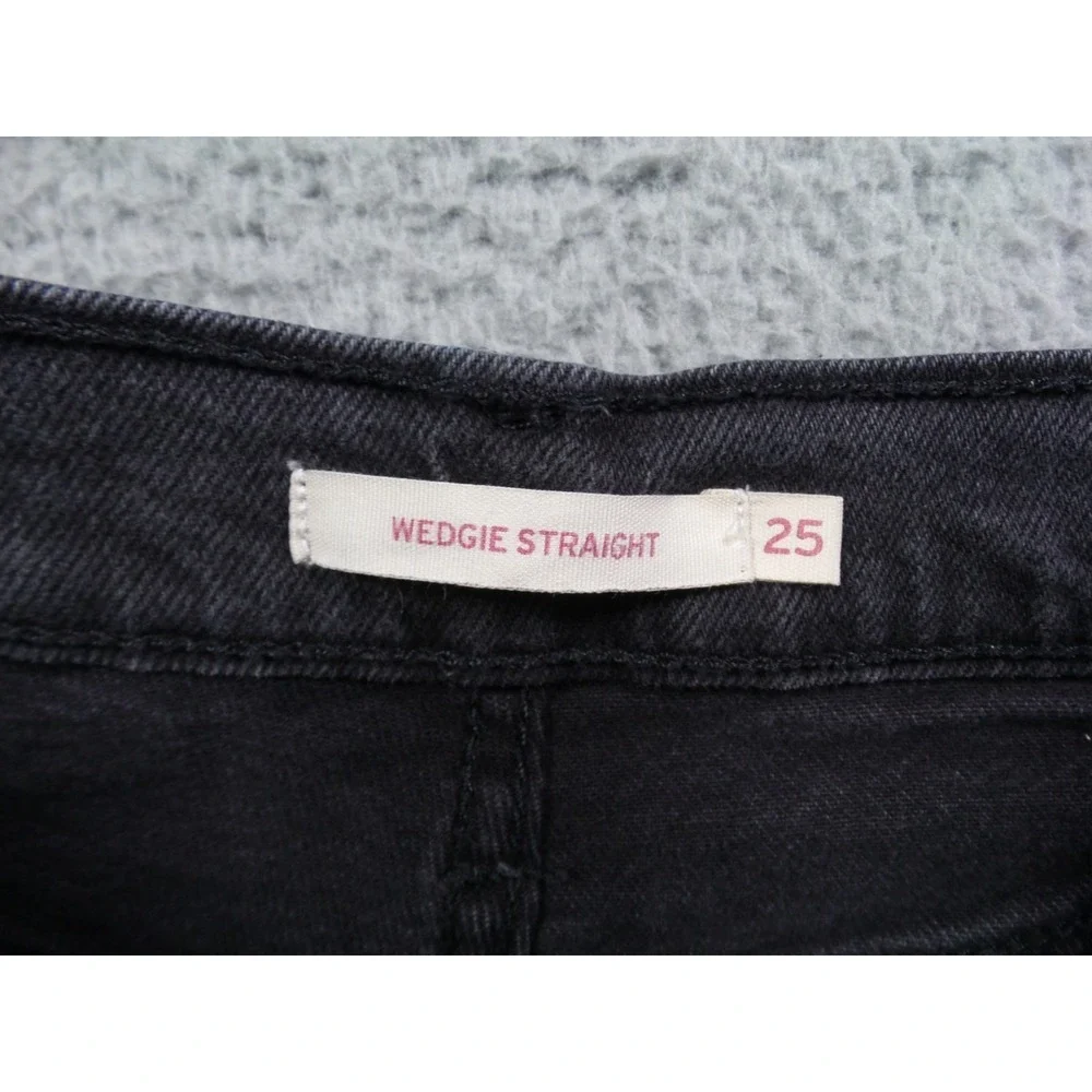 Levis Jeans Womens Size 25 Gray Denim Wedgie‎ Straight Mid Rise Button Fly